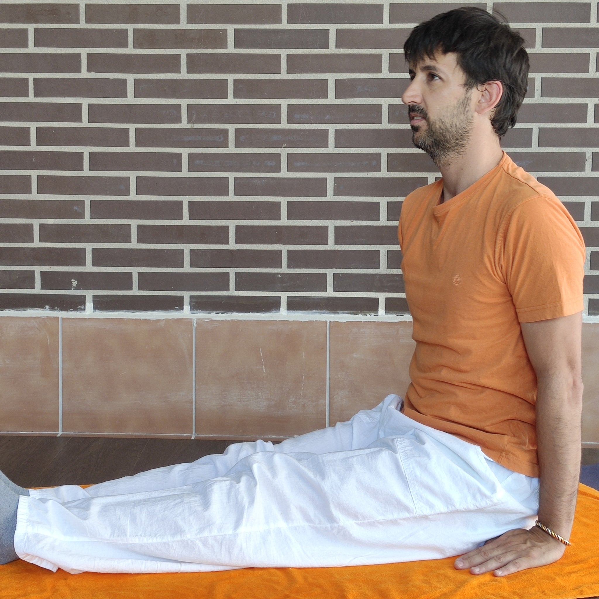 Dandasana o la postura del bastón para fortalecer la espalda y trabajar la respiración completa